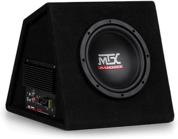 MTX RTP8A 8" 120w RMS Powered Subwoofer In Vented Sub Box Enclosure+Bass Remote