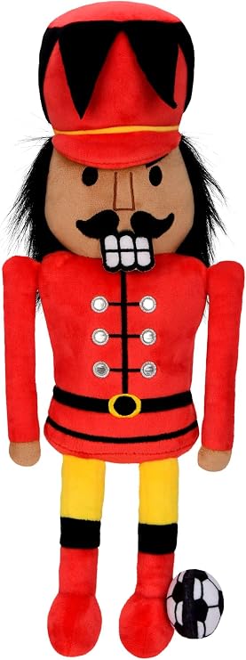 iscream Plush 18.5" Soccer Nutcracker Embroidered Accent Holiday Pillow Buddy