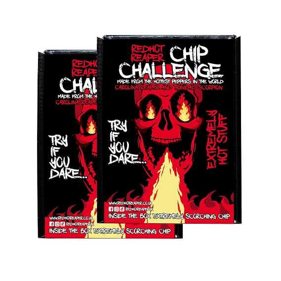 Red Hot Reaper (2 pack) Chip Challenge Hottest Snack Carolina Reaper Spicy Challenge - Super Spicy Hot Chip
