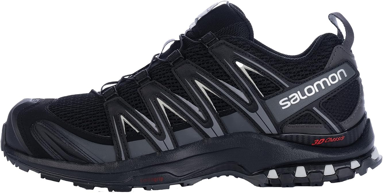 Salomon Mens XA PRO 3D Trail Running Shoes - Black/Magnet/Quiet Shade - 7.5