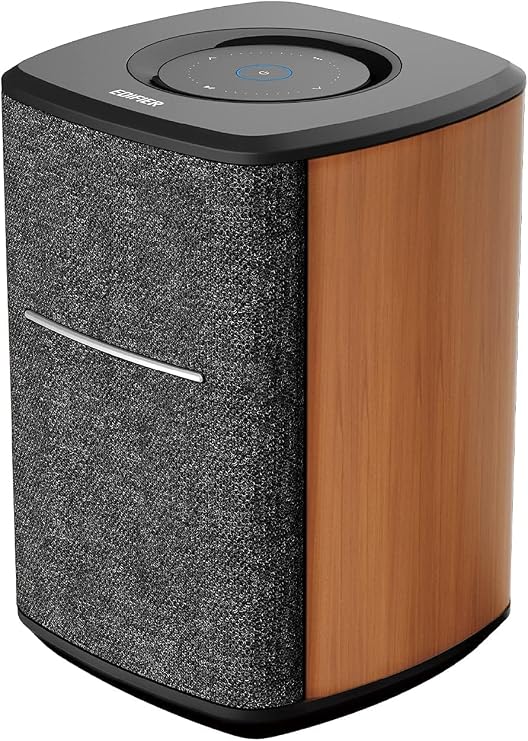 Edifier MS50A Wireless Smart Bookshelf Speaker with WiFi/Bluetooth 5.2/Airplay 2/Spotify/TIDAL Connection, Alexa Ready, 40WRMS Output - 0.75" Tweeter and 4" Woofer, Wood
