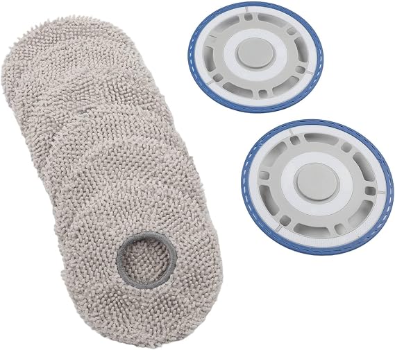 Mop Cloth Frame and Rag Holder Replacement Kit for ECOVACS for T30 Series T50 Series for OMNI Vacuum Cleaner Plastic and Microfiber 8-Piece Set