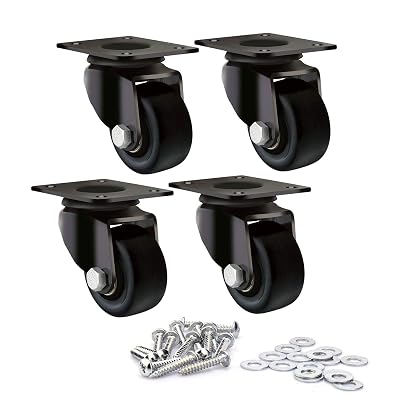 DGQ Heavy Duty Casters 2 Swivel Plate Caster Wheels Premium Commercial Grade Non-Marking Durable Nylon castors with 1320 lbs Capacity 4 Pack