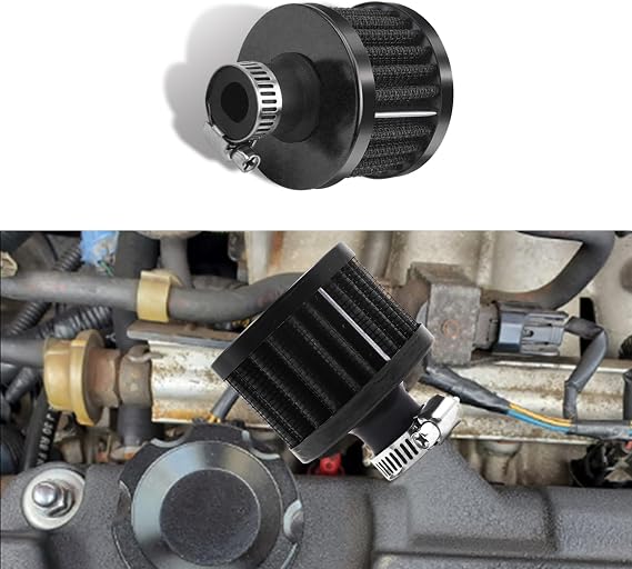 12mm Air Filter Intake Filter Breather, Small Engine Air Filter, Mini Universal Motor Cone Cold Clean Air Intake Filter Turbo Vent Breather, Car Accessories Car Filter Cover for Car Motorcycle