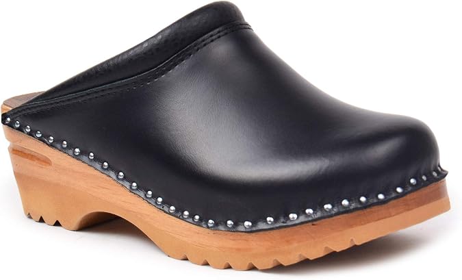 Troentorp Clogs, Rembrandt Bastad Slip On Closed Toe Non Slip Womens Leather Wooden Nursing Chef Work Swedish Clogs