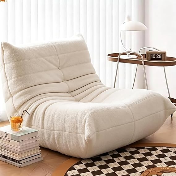 Togo Fireside Chair, Corner Bean Bag Chairs, Comfy Lazy Floor Sofa Couch, Ergonomic Design Lounge Chair Foam Sofa, for Living Room Bedroom Dorm Salon Office