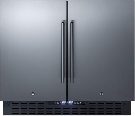 36 in. 5.8 CU. FT. Built-in Side by Side Refrigerator with Freezer in Stainless Steel, COUN