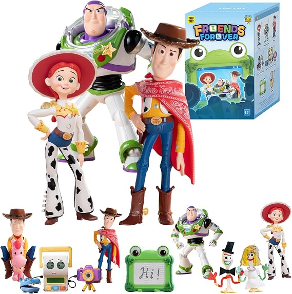 TOP TOY x Disney Pixar Toy Story Blind Box Figures, Friends Forever Series Mystery Box, Random Action Figures Collectible Toy Set for Desk Home Decor, Holiday Birthday Gifts for Girls Boys, Single Box