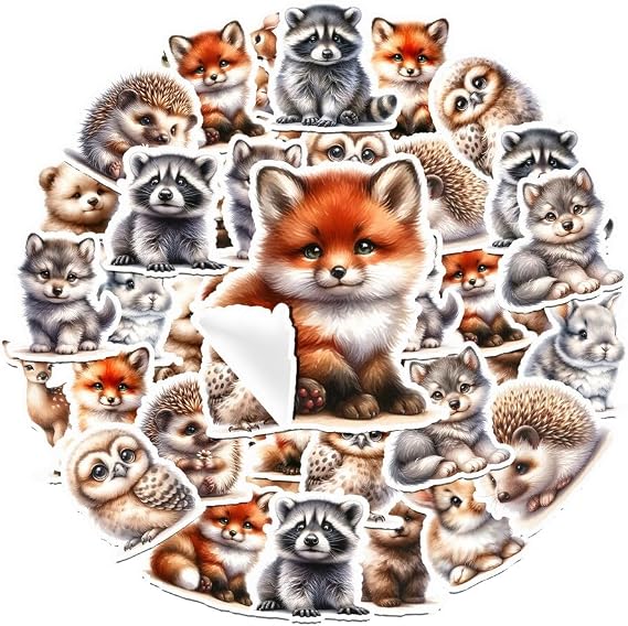 25 PCS Woodland Animals Stickers Pack - Enchanted Forest Creature Decals for Nature Crafts, Themed Events, and Personalizing Items