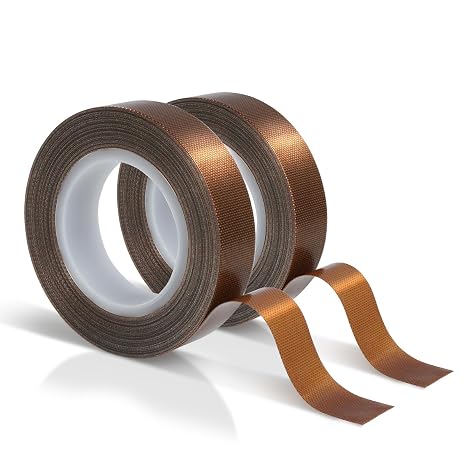 MEBMIK 2 Rolls 1/2 Inch x 33 Feet Low Friction Drawer Slide Tape - Squeak Resistant, Abrasion Resistant Surface Protection Tape for Wood, Cabinet, Curtain, Furniture,Brown