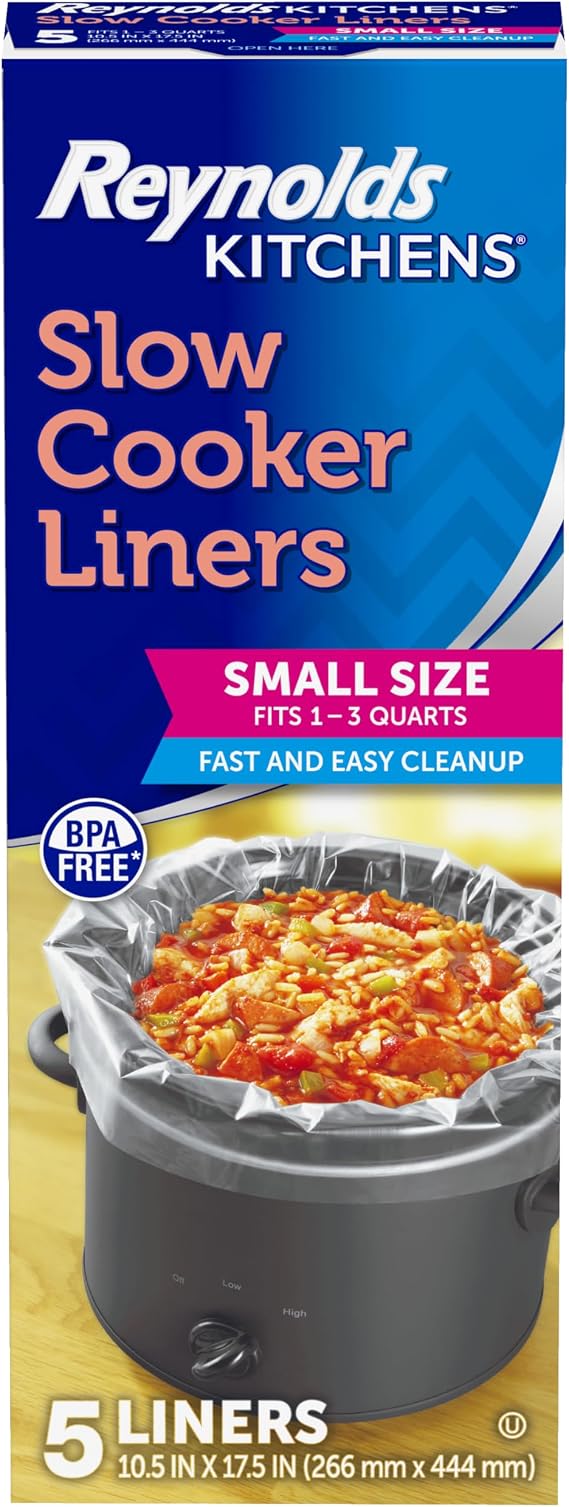 Reynolds Kitchens Slow Cooker Liners, Small Size, Fits 1-3 Quarts, 5ct