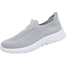 Running Trainers Men - Men's Slip On Sneakers Breathable Running Casual Walking Shoes Lightweight Athletic Footwear with Soft Sole