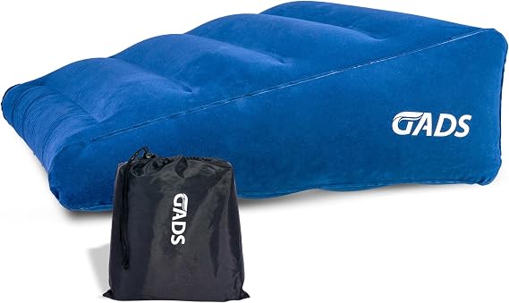 Inflatable Wedge Pillow for Sleep and Comfort - Portable Wedge Pillow for Travel, Blow Up Bed Wedge for Support