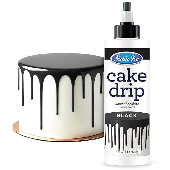 Satin Ice Cake Drip, Black, 8.8 Ounce