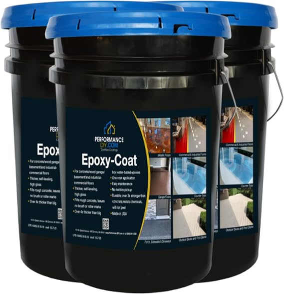 PerformanceDIY Good Kit 15 Gallon Epoxy Floor Coating-Black Base withCanyonBrownIvory 1/4"flakes-Light Flake Coverage,Covers 2,500 sq.ft.-for Garage,Basement,Patio,Commercial Floors,Concrete-Non-Toxic