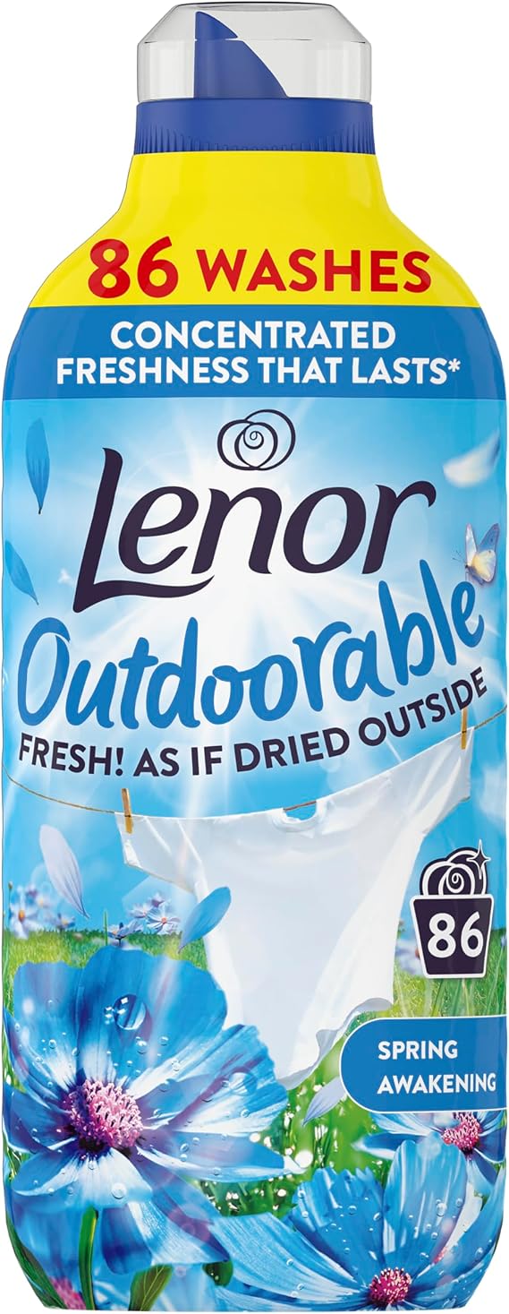 Lenor Outdoorable Fabric Conditioner 86 Washes, 1.204l, Spring Awakening, Ultra Concentrated Freshness