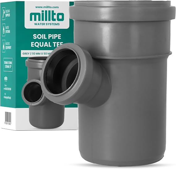 Millto™ T-Stück Kanalisationsrohr 110x50x110 67º Fitting Verbinder Abwasserrohr Verbindung Sanitärsystem-Fittings Entwässerungsverbinder Polypropylen Abwasserkanalisation Kanalisationsanschluss