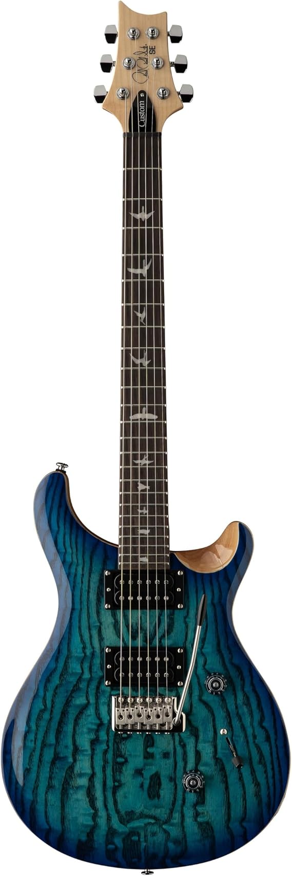 PRS SE Custom24 Burled Ash Lake Blue Limited Edition Electric Guitar Paul Reed Smith