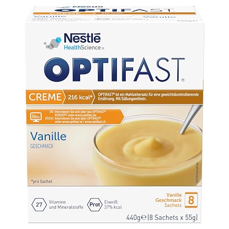 Optifast Diet Cream Vanilla for Weight Loss 8 x 55 g