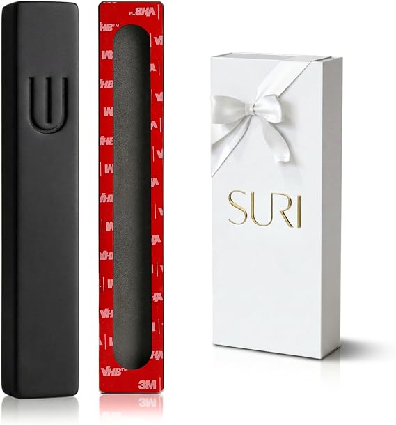 SURI Mezuzah for Door with Scroll 6 Inch Modern Mezuzah Case with Non Kosher Scroll Included, Fits up to 5 Scroll, Easy Adhesive Installation, Gift Box Included