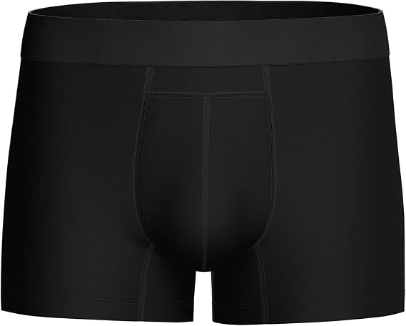 PROTECHDRY - Washable Urinary Incontinence Cotton Boxer Brief Underwear for Men, with Front Absorbent Area, Black Large, 36-38" Waist