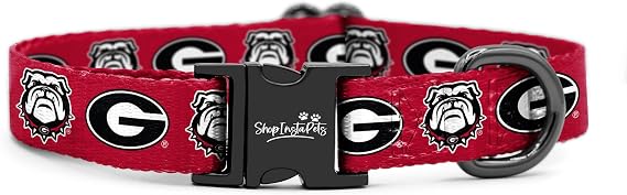 Georgia Bulldogs Custom Handmade Adjustable Nylon Collars and Leashes (XS Collar)