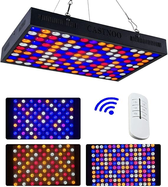 LED Grow Light 600W Growing Lamp with Powerful Cooling System, with Remote Control Full Spectrum Triple Modes LED Plant Light for Indoor Plants Veg and Flower (150PCS LEDs)