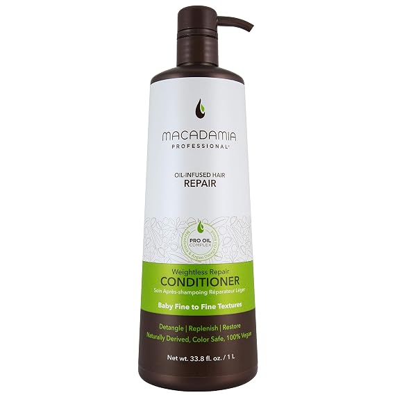 Macadamia Professional Weightless Repair Hair Conditioner Hydrating Conditioner for Fine, Damaged & Color-Treated Hair Care, Sulfate Free Vegan Products, 33.8 fl oz