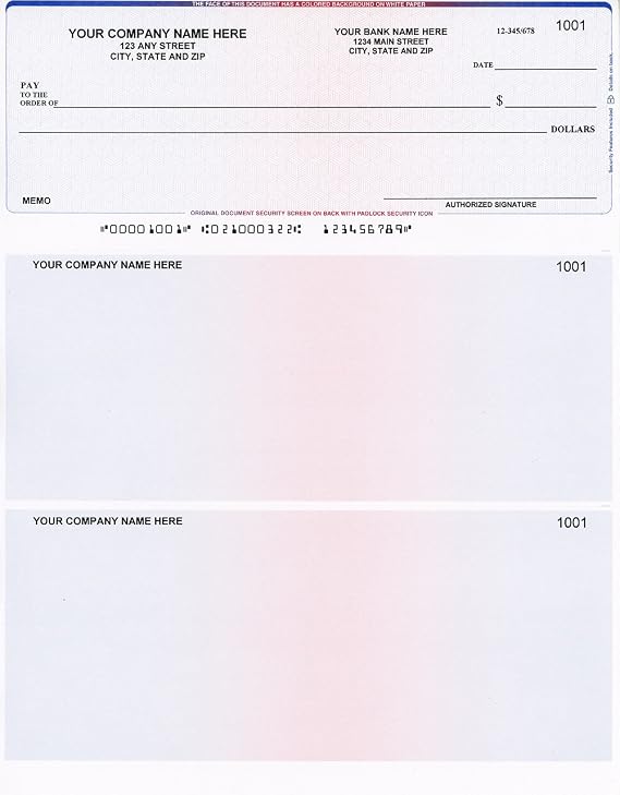 250 Broadway Computer Checks - Check on Top - Compatible with QuickBooks TM/QuickenTM - Cubes Blue Red Prismatic