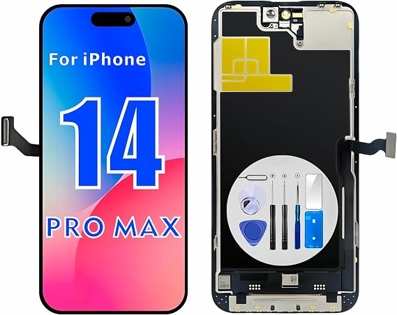 for iPhone 14 Pro Max Screen Replacement(6.7-inch), LCD Display 3D Touch Digitizer Frame Assembly with Repair Tool Kits (for A2651, A2893, A2896, A2895, A2894), 120Hz ProMotion, Screen Protector