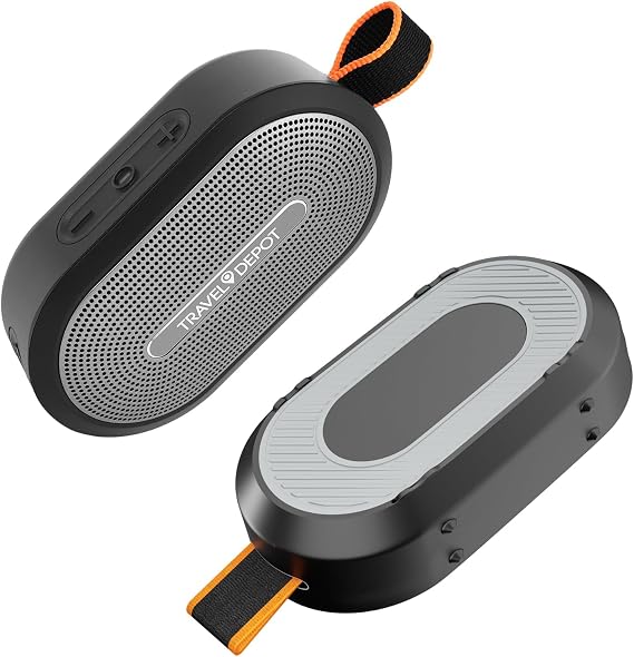 Travel Depot Portable Magnetic Bluetooth Speaker, Waterproof, (2 Pack)