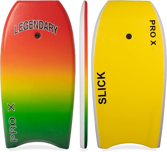 Legendary Pro X Heat Seal Bodyboard 33" 37" 41" 42" 45" with EPS Core Wrist Leash 33" Rasta