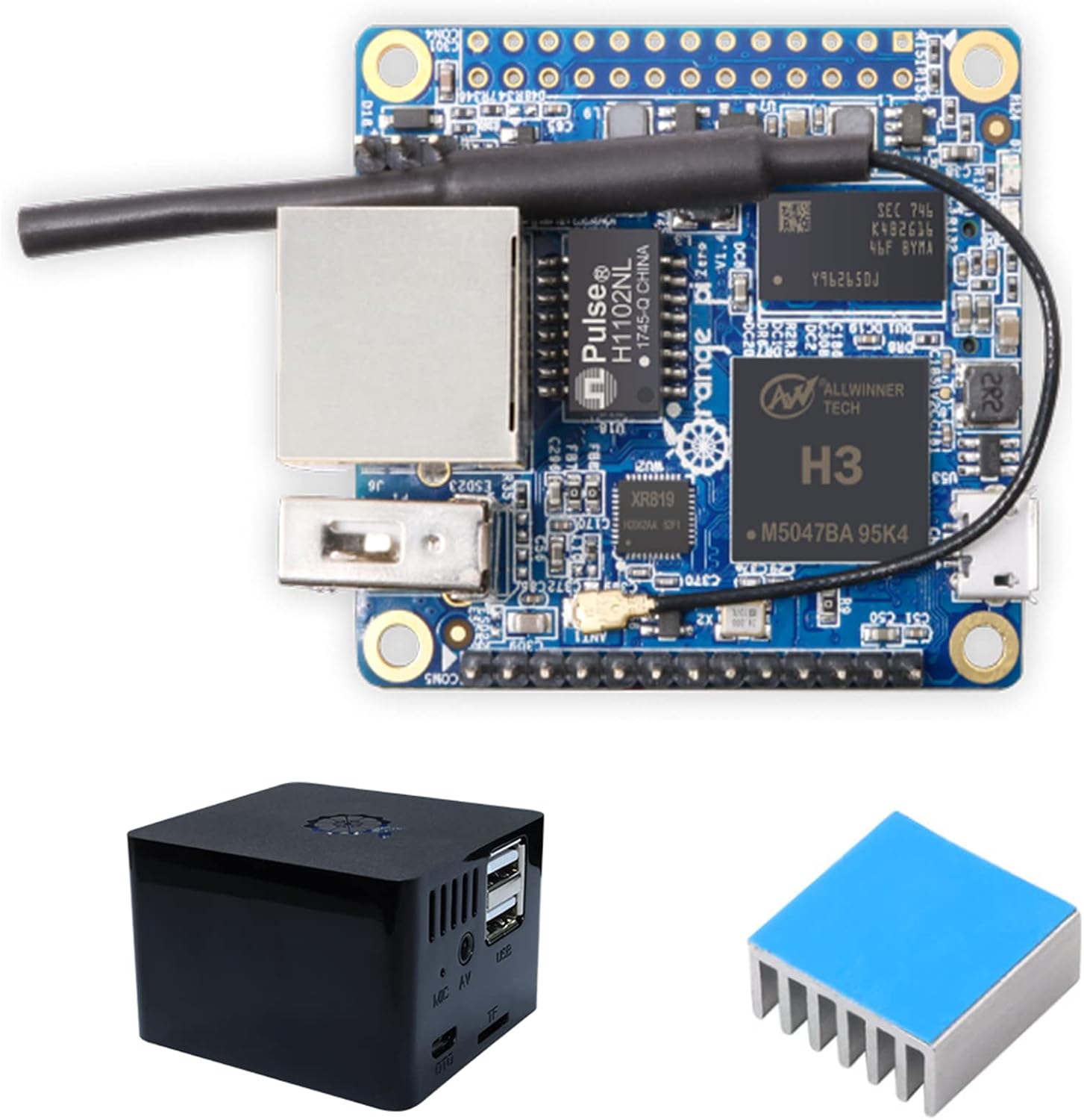 Orange Pi Zero 512MB Developed Board, H2 Quad-Core Open-Source Single Mini Single Board Computer 512MB ram, ZeroCaseHeat Sink
