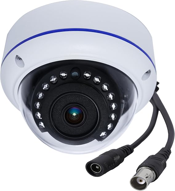 HD 1080P 360 Degree Dome Surveillance Cameras Indoor Outdoor 4 in 1 (TVI/AHD/CVI/CVBS BNC Analog System) 1.44mm Fisheye CCTV View Round Wide Angle Security Camera Coax