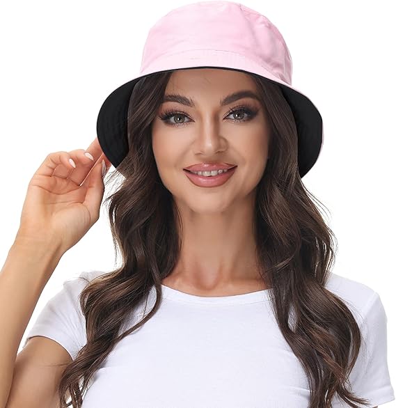 Women Reversible Bucket Hat Summer Beach hat Outdoor Cap