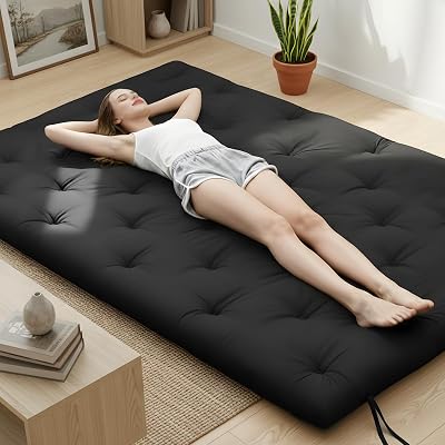 Syrinx Japanese Futon Mattress Twin Size75x39, Foldable & Rollable Floor Bed, Soft, Comfortable, Water-Resistant, Perfect for Guests and Small Spaces, Easy Storage