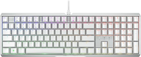 MX 3.1, Wired Mechanical Gaming Keyboard, Durable Aluminum Housing, RGB Lighting, Integrated Damping Mechanisms, USB-A, MX2A RED Switches, White