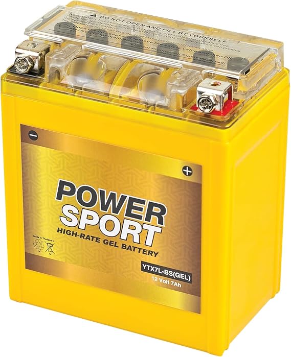 ExpertPower YTX7L-BS GEL Battery 12V 7AH, Maintenance-Free, Rechargeable, Gel Electrolyte, Suitable for Motorcycles, Snowmobile, Scooter & PowerSport Applications, Nighthawk, CBR300R
