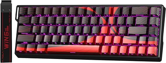 Aula Win68 He Max Manyetik Klavye Rapid Trigger Wing Chun Switch 8000Hz RGB TKL Hot Swap Oyuncu Klavyesi Kırmızı