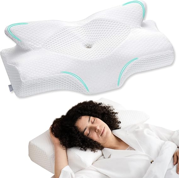 Elviros Memory Foam Cervical Neck Support Pillow for Sleeping