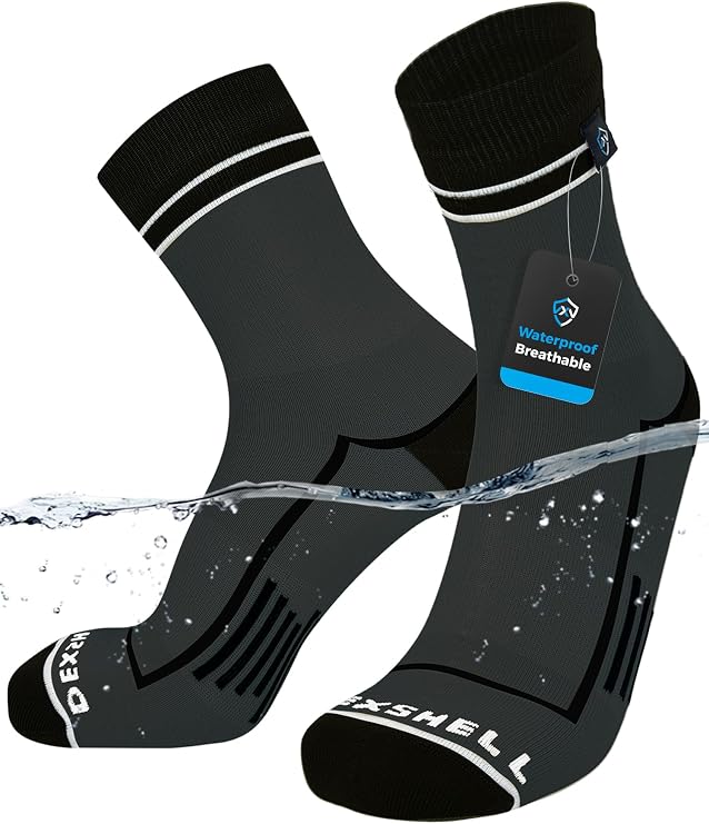 DexShell Waterproof Running Socks, Quarter Crew | Waterproof below cuff, lightweight compression fit for cold, wet runs