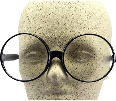 Big Round Eye Glasses - Black