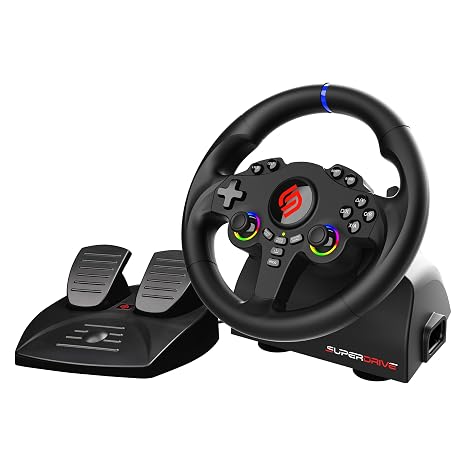 SUBSONIC Racing 220RS-5 RGB Gaming Steering Wheel PS5 & PC 180 Pedals