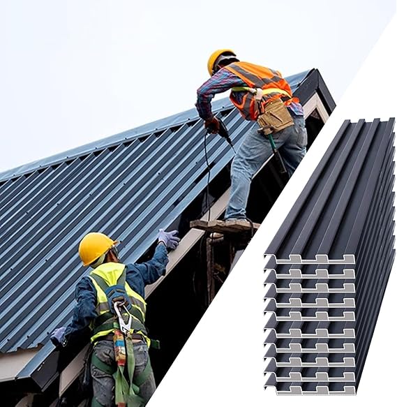 Roofing Sheets 10 Pcs All-Weather Metal Roofing Panels, Insulated Roofing Cladding Board with Polycarbonate Fill, Pergola Garages Corrugated Roof Sheets(L-2.5m/8.2ft)