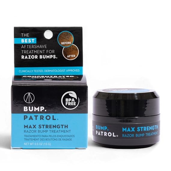 Bump Patrol Max Strength Razor Bump Treatment Cream - 0.5 oz | Concentrated razor bump treatment cream for after shaving. Helps calm irritation, redness, and ingrown hairs.