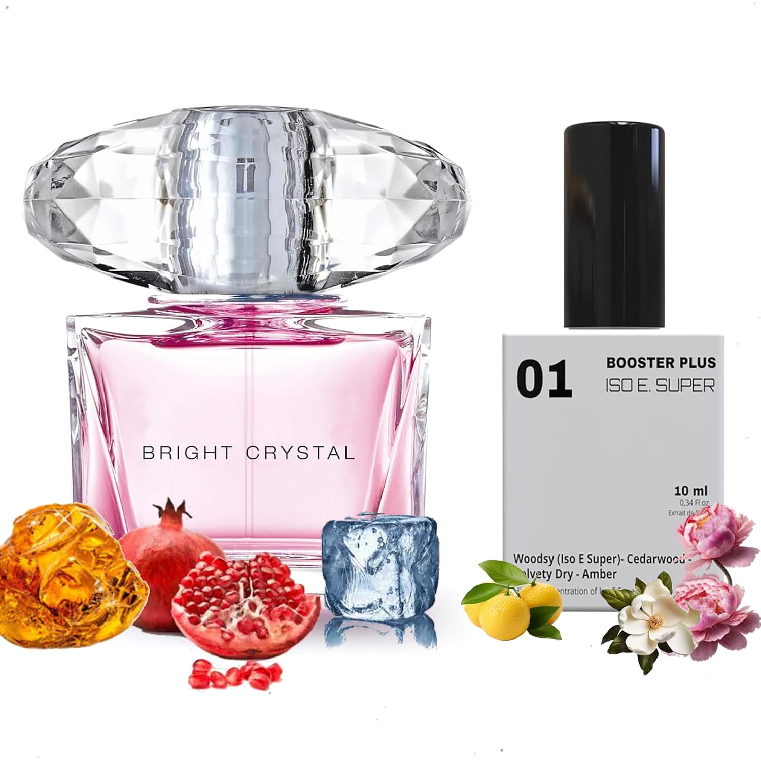 Equivalence PERFUME BOOSTER PLUS | ISO E SUPER-MOLECULE 01 Enhancer | Inspired by BRIGHT CRYSTAL | Travel Fragrance | Elegant Aroma | 12 Hours Long Lasting Power | Large Bottle Not Included