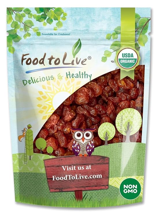 Organic Dried Sour Cherries, 5 Pounds Lightly Sweetened, Pitted, Non-GMO, Unsulfured, Sour, Bulk