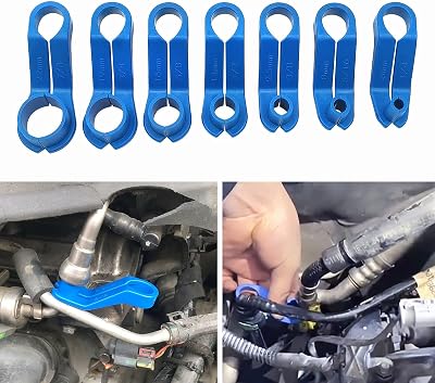 CXGS AC Fuel Line Disconnect Tool 7Pcs Universal Fuel Line Quick Disconnect Fitting Hose Kits Car Transmission Oil Cooler Tube Removal Tool Fuel Line Tool Set - 14 516 38 12 58 34 78 Inch