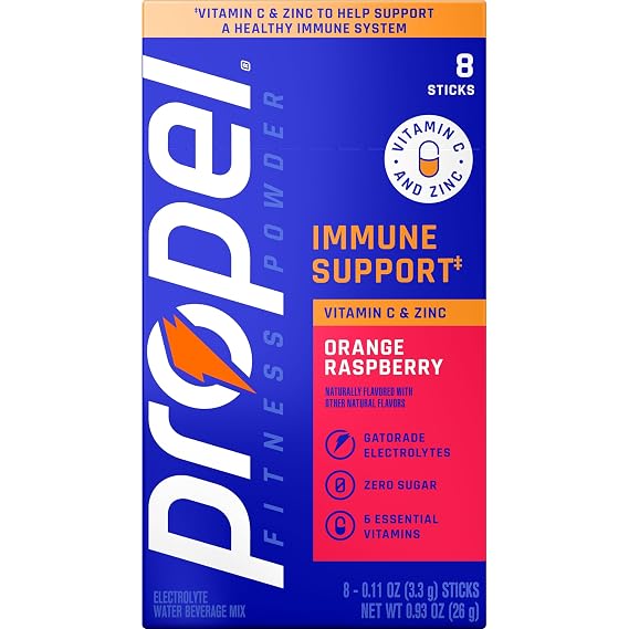 Propel Electrolyte Water Beverage Mix, Orange Raspberry, 0.11 Oz X 8