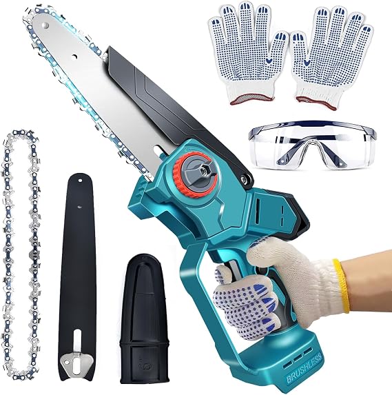 Cordless Mini Chainsaw 8+6 Inch for Makita 18V LXT (No Battery), Brushless Portable Electric Chain Saw Tool for Makita, Small Handheld Chainsaw for Pruning Shear Branch Wood Cutting Tree Trimming
